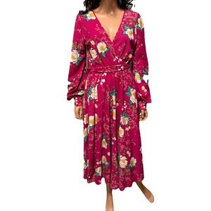 MEGHAN LOS ANGELES Pink Lily Pad Floral Midi/Maxi Dress